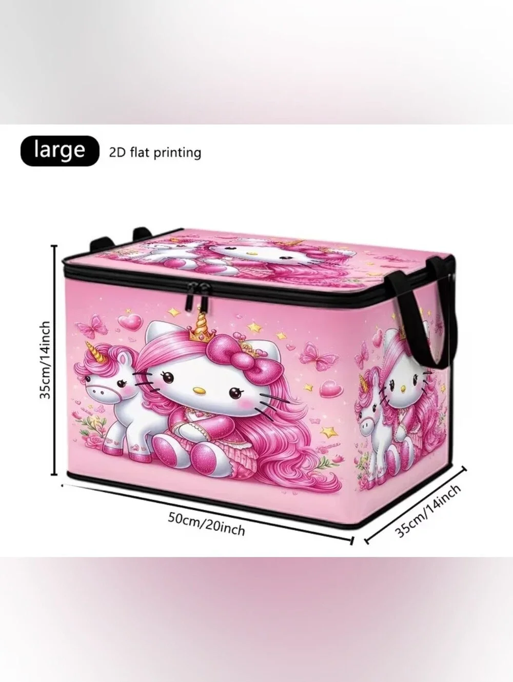 Pink Hello Kitty Unicorn Print Storage Bag - Decorative Toy & Laundry Organizer